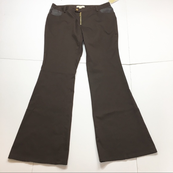 NWT Michael Michael Kors Brown Flare Pants - Picture 2 of 8
